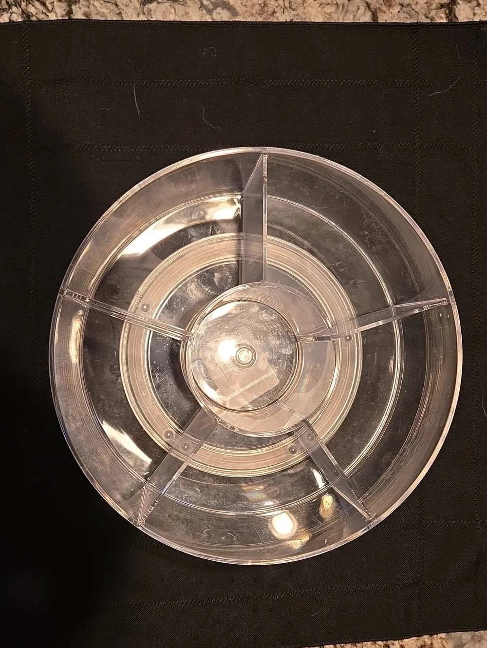 Clear Plastic Multi-Compartment Serving Tray - Clear